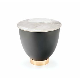 CECILIA_S dohányzóasztal fehér márvány / szürke / arany (2p=1ks), Halmar