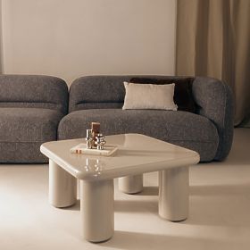 Cherry dohányzóasztal 70 cm, sötét bézs, fényes