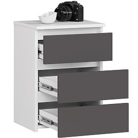 CL3/40 PK FEHÉR/SZÜRKE KOMÓD