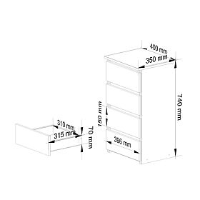 CL4 PK KOMÓD ARTISAN TÖLGY / FEHÉR