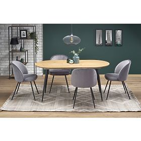 COLORADO kihúzható asztal, lap - arany tölgy, keret - fekete (2p=1ks), Halmar