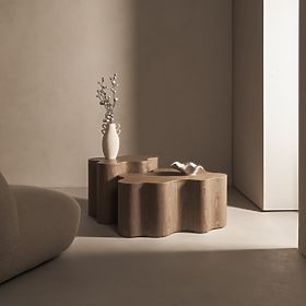 Cosmo oldalsó asztal 66 cm, dió, lekerekített formák