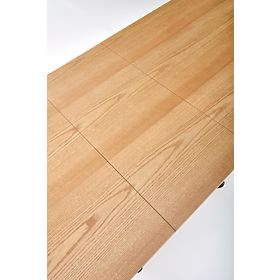 DERRICK kinyitható asztal természetes tölgy / fekete (2p=1db)