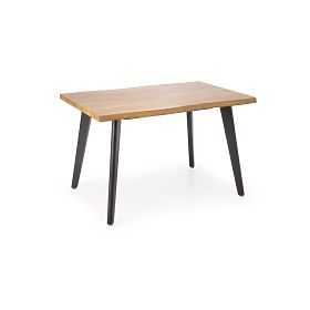 DICKSON 2 kihúzható asztal 150-210/90 cm, asztallap - természetes, lábak - fekete (2p=1db), Halmar