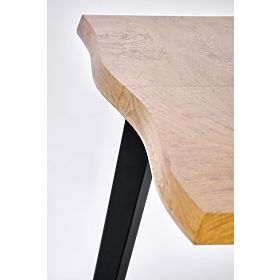 DICKSON 2 kihúzható asztal 150-210/90 cm, asztallap - természetes, lábak - fekete (2p=1db), Halmar