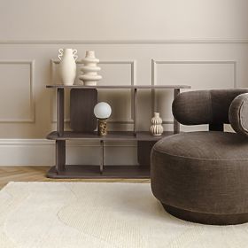 Dolce relaxációs szék, lekerekített formák, barna eszpresszó, dió, lectus