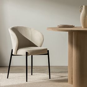 Étkezőszék Avery világos bézs/fekete lábak, lectus