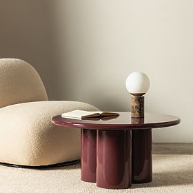 Everett dohányzóasztal 80 cm, burgundi, fényes, lectus