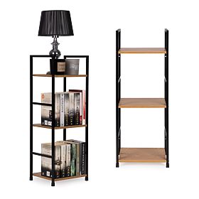 Fa modern fa polc fém kerettel LOFT 3 polc, MODERNHOME