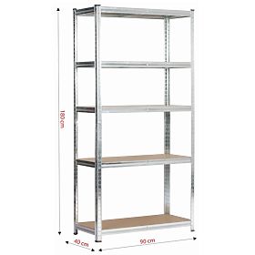 FÉM POLC 90x40x180 EZÜST