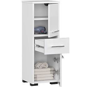 FIN FÜRDŐSZOBA SZEKRÉNY OSZLOP 30 2D 1SZ 85cm PK FEHÉR FÉNYES