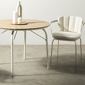 Fioli kerti asztal, kerek, 100 cm, akácfa FSC, fehér