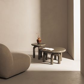 Flambe dohányzóasztal 80 cm, zöld/szürke, fényes