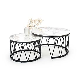 FORMOSA 2 pad készlet, fehér márvány / fekete (2p=1db), Halmar