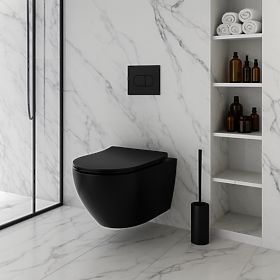 Függesztett WC csésze Rea Carlo Mini Tornado NF FEKETE MATT, Rea