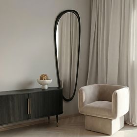 Függő tükör fa keretben Sogno 60x165 cm, szabálytalan alakú, fekete