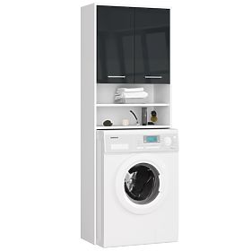 FÜRDŐSZOBAI POLC FIN MOSÓGÉP FÖLÉ FEHÉR / GRAFIT FÉNYES