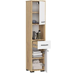 FÜRDŐSZOBAI POLC FIN OSZLOP 30 2D 1SZ 1W 140cm PK ARTISAN / FEHÉR