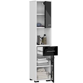 FÜRDŐSZOBAI POLC FIN OSZLOP 30 2D 1SZ 1W 140cm PK FEKETE FÉNYES