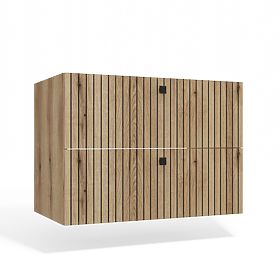 FÜRDŐSZOBASZEKRÉNY MOSDÓ ALÁ TIGO 80 2S TÖLGY EVOKE 2 FIÓK ROVÁSMINTÁS ELŐLAP FÜGGESZTETT