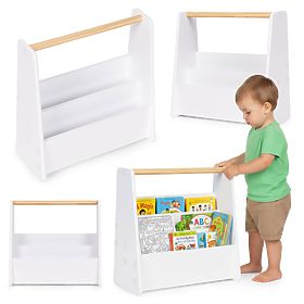 Gyermek könyvespolc Montessori könyvespolc szervező 2 szint fehér ECOTOYS
