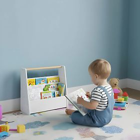 Gyermek könyvespolc Montessori könyvespolc szervező 2 szint fehér ECOTOYS