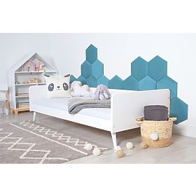 Hatszögletű kárpitozott panel - smaragd