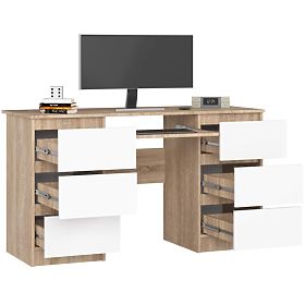 ÍRÓASZTAL A-11 CLP 6SZ PK SONOMA / FEHÉR