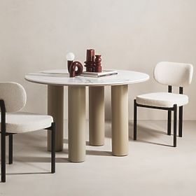 Kairo étkezőasztal 120 cm, kerek, sötét bézs, márvány