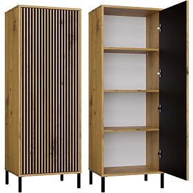 KAMARO 1DD SLIM ARTISAN Tölgy Lamellás Előlapos Vitrin