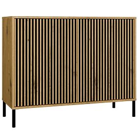 KAMARO 2D SLIM ARTISAN TÖLGY Bordázott Előlapos Komód