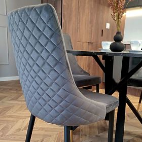 Kárpitozott bársony szék Vermont Velvet grafit