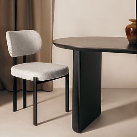 Kárpitozott Flare szék, bézs/fekete lábak, lectus