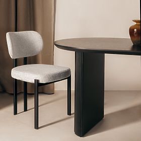 Kárpitozott Flare szék, bézs/fekete lábak, lectus