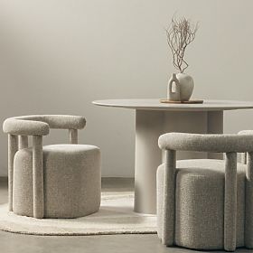 Kárpitozott Glen fotel szürke, lekerekített formák