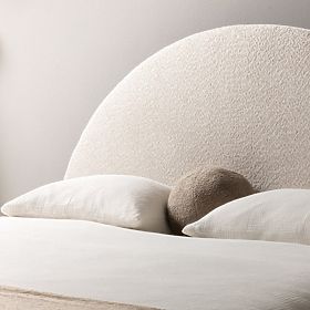 Kárpitozott Orbi ágy 140x200 cm, ráccsal és tárolóval, lekerekített, bézs, lectus