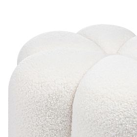 Kárpitozott Quad puff, fehér, boucle