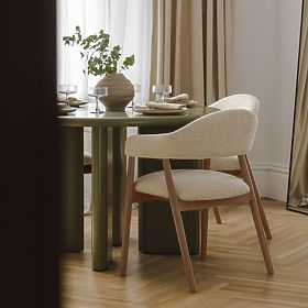 Kárpitozott Sorrento szék, bézs, boucle/világos dió