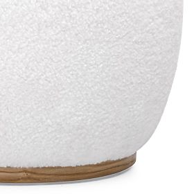 Kárpitozott Stone puff, fehér, lekerekített forma