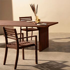 Kerti asztal Familis ll, 240 cm, FSC eukaliptusz fa, sötétbarna, lectus