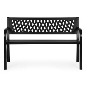 Kerti pad rácsos háttámlával 120x50 cm fém park fekete MultiGarden, MultiGarden