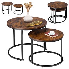 Két darabos Galen Small Rustic loft asztal szett