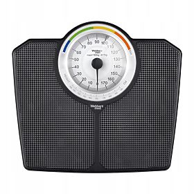 Klasszikus mechanikus analóg fürdőszobai mérleg 180 kg-ig fekete WEBBER BMI, WEBBER
