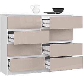 KOMÓD K120 8F CAPPUCCINO FÉNYES