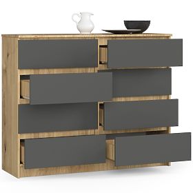 KOMÓD K120 8SZ CLP PK ARTISAN TÖLGY / SZÜRKE