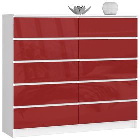 KOMÓD K140 10SZ CLP PK PIROS FÉNYES