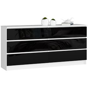KOMÓD K160 6SZ CLP PK FEKETE FÉNYES