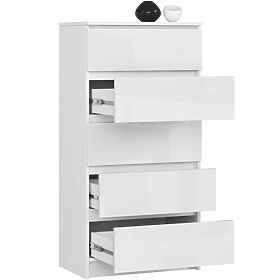 KOMÓD K60 5SZ CLP PK FEHÉR FÉNYES