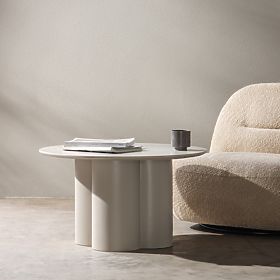 Lazaro dohányzóasztal 80 cm, kerek, szürke-bézs