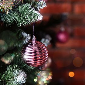 Lila/Rózsa karácsonyi dísz szett 208 db